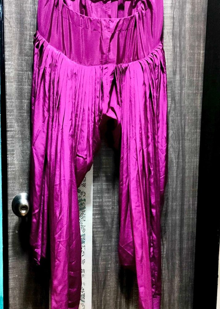 Vibrant Magenta Silk Patiala Salwar and Dupatta