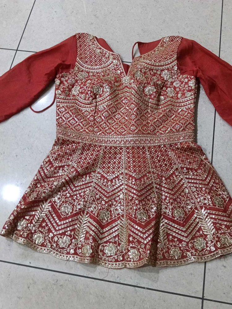 Exquisite  &amp; Gold Embroidered Lehenga Choli Top