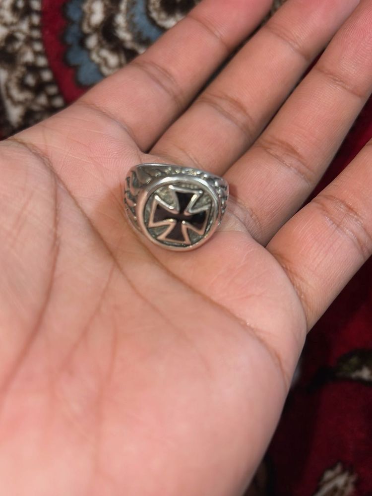 Statement Ring with Iron Cross
