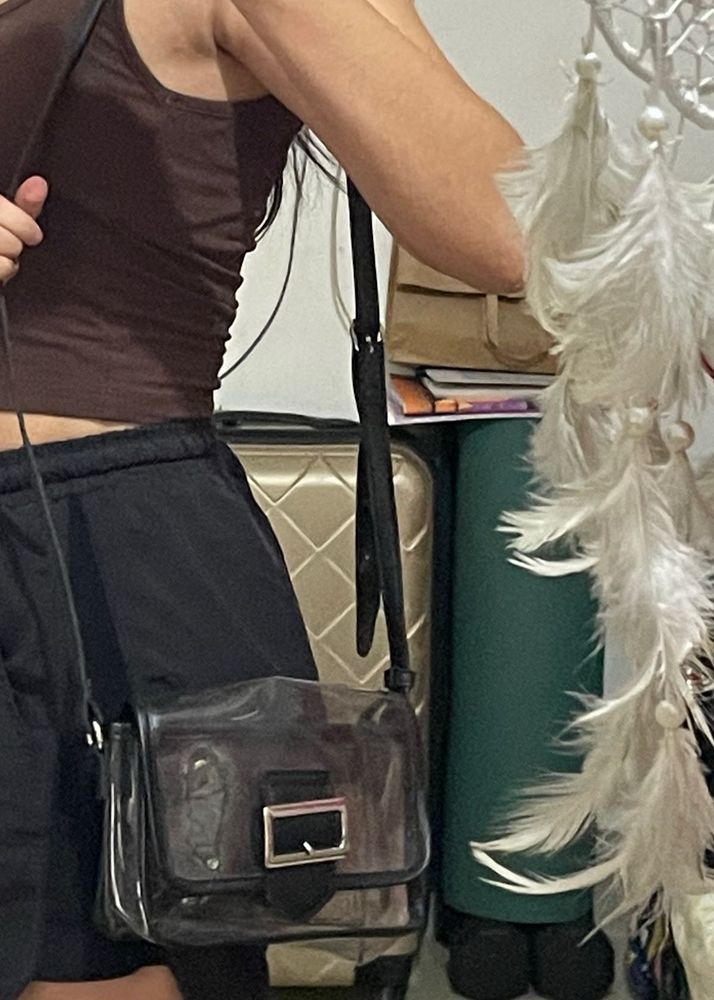 Transparent Sling Bag with Buckle