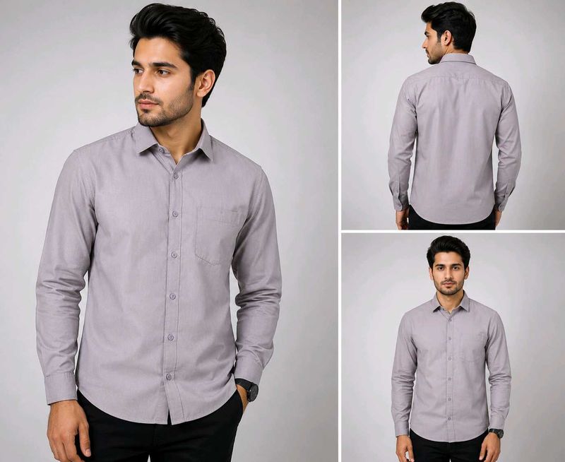 Men's Classic Grey Long Sleeve Shirt