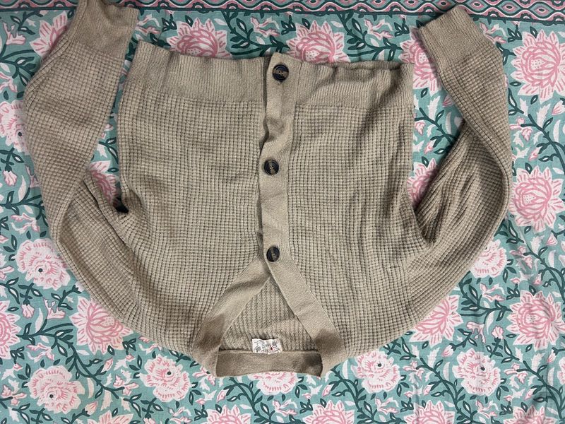 Cozy Waffle Knit Button-Up Cardigan