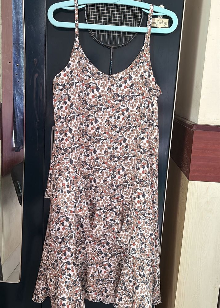 Floral Print Tiered Mini Dress