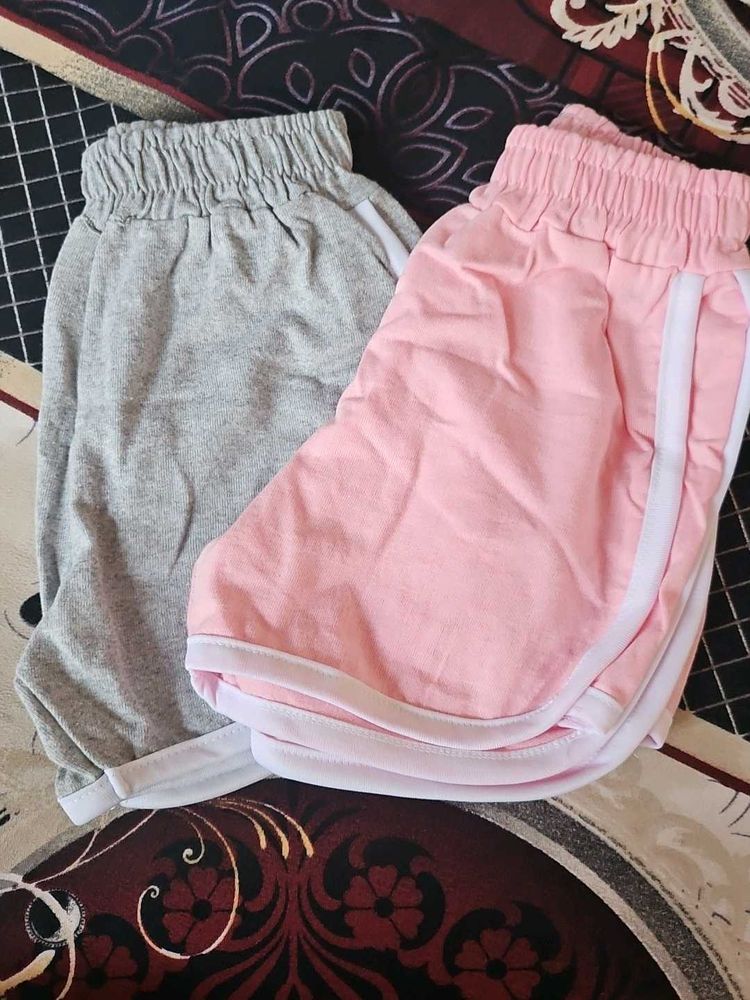 Cute Shorts Set - Pink &amp; Grey