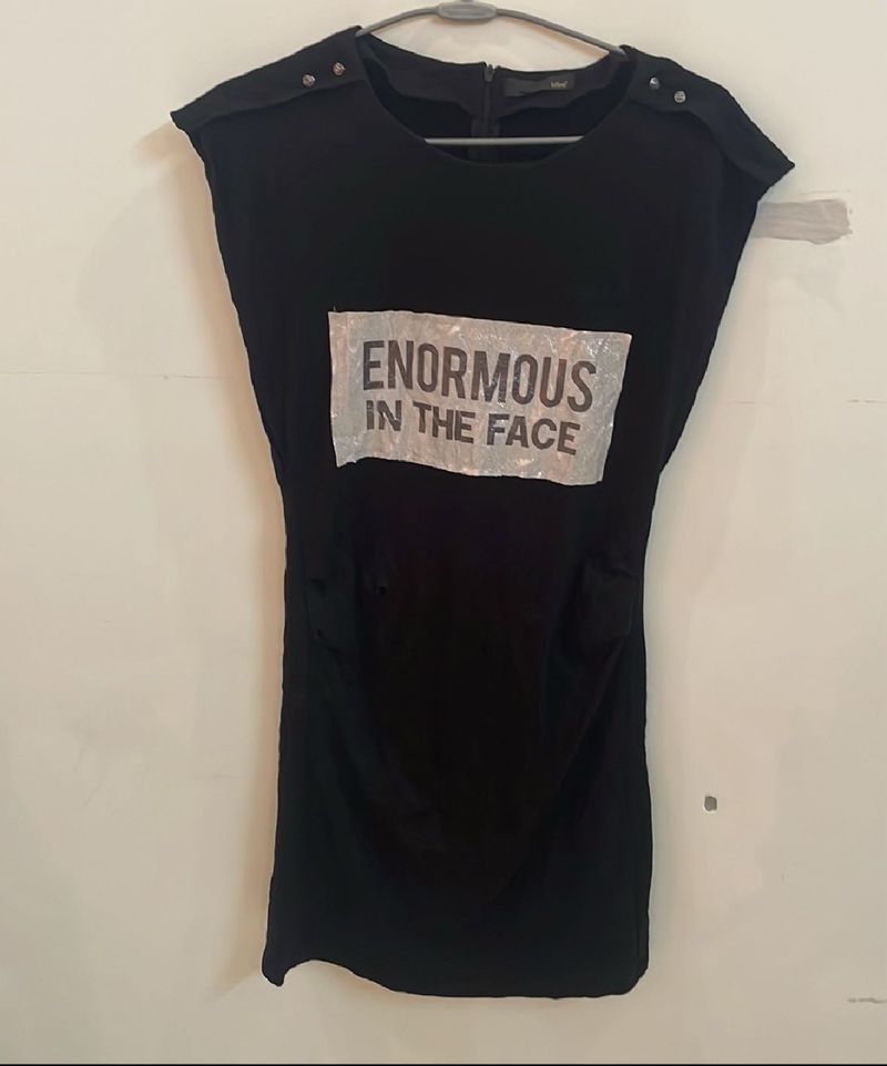 Black Graphic Print Top