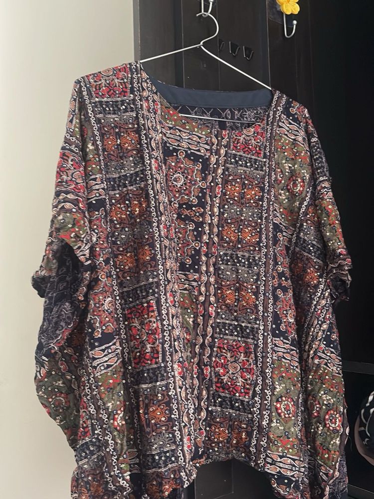 Boho Print poncho