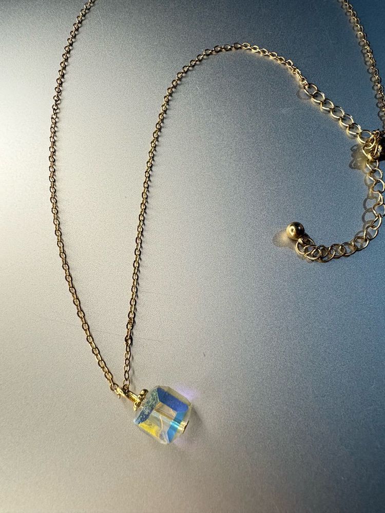 Sparkling Crystal Cube Necklace