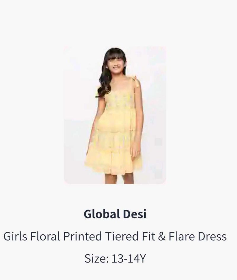Yellow Floral Tiered Dress