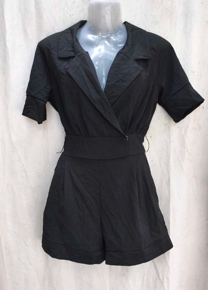 668. Chic Black Blazer Romper