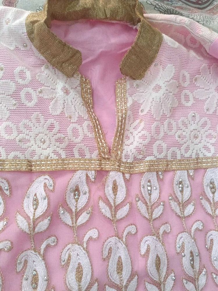 Elegant Pink Embroidered Kurta Salwar