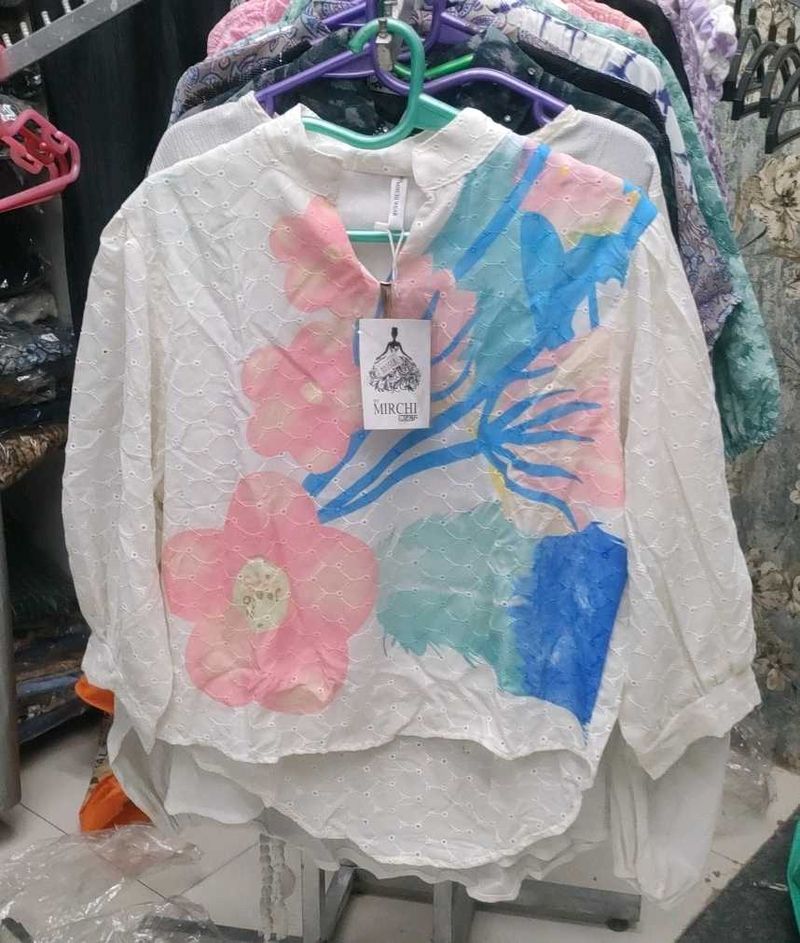 Floral White Top