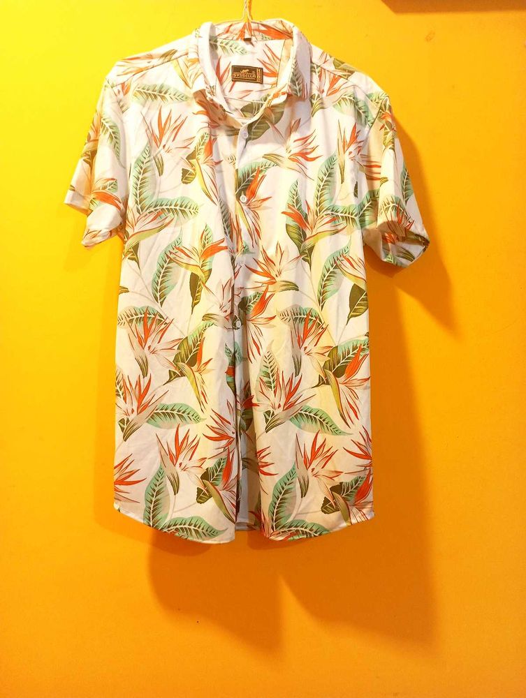 Tropical Print Short Sleeve Shirt