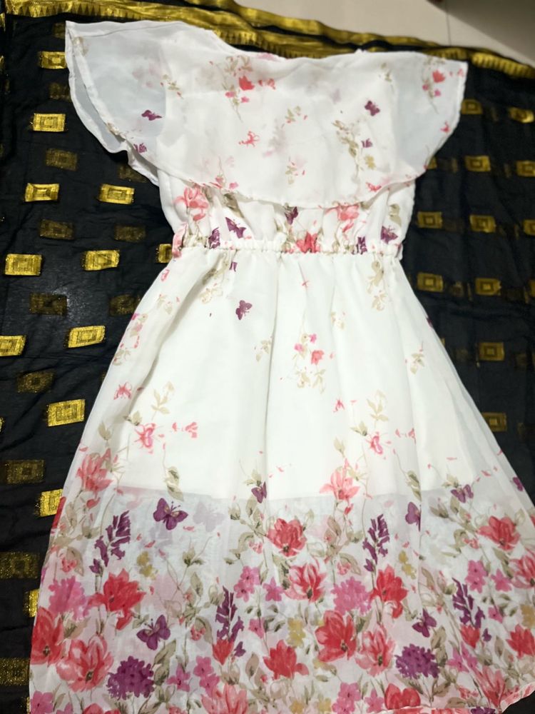 Floral White Dress