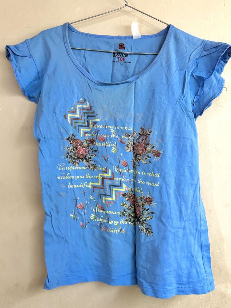 Blue Graphic Print T-Shirt