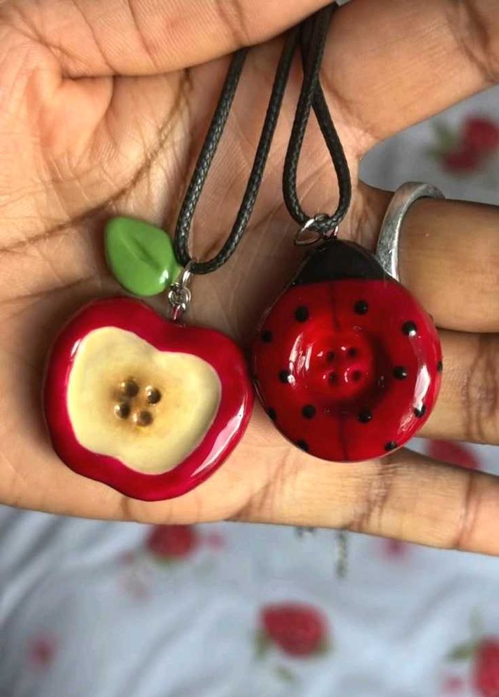 2 × Fruit Button Necklaces