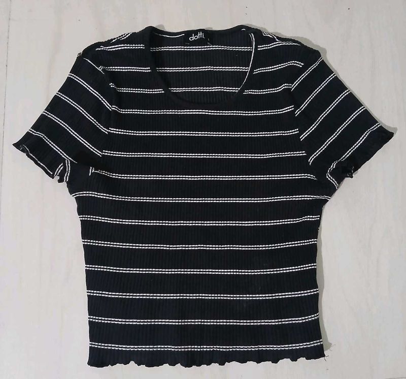 Striped Ribbed Crop Top