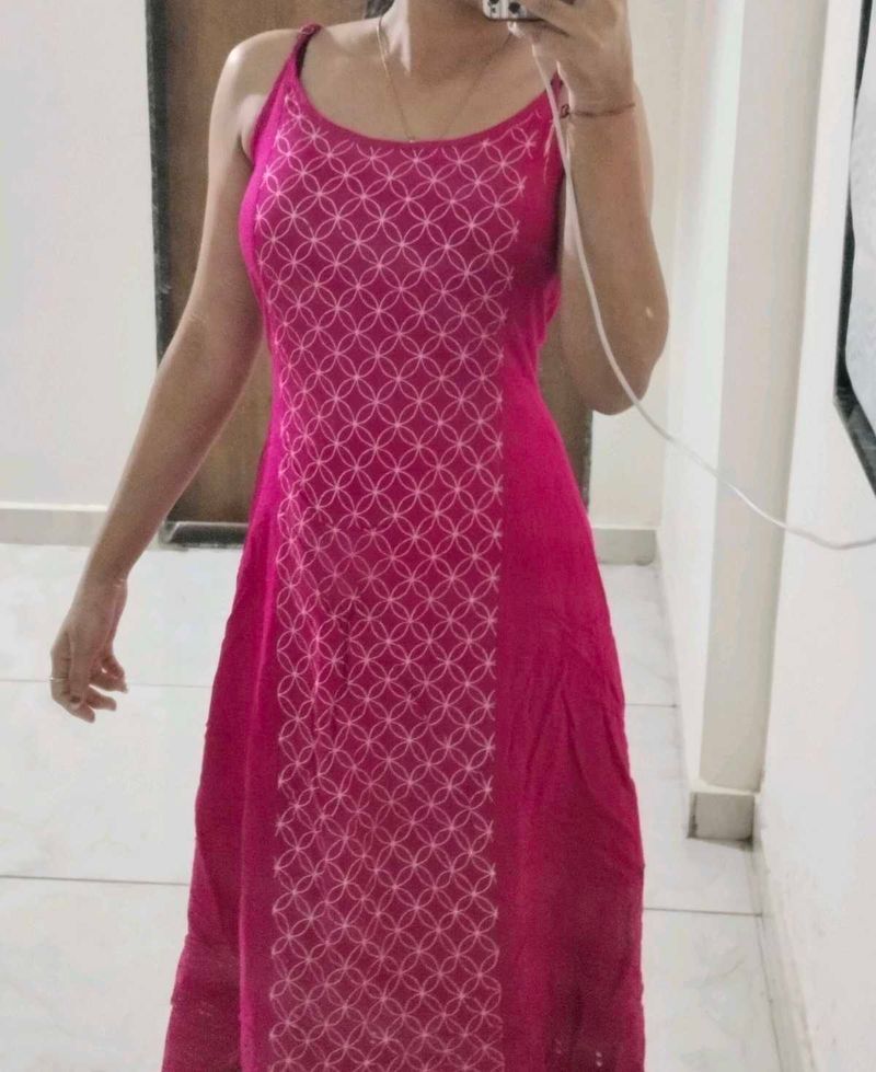 Pink Print Dress