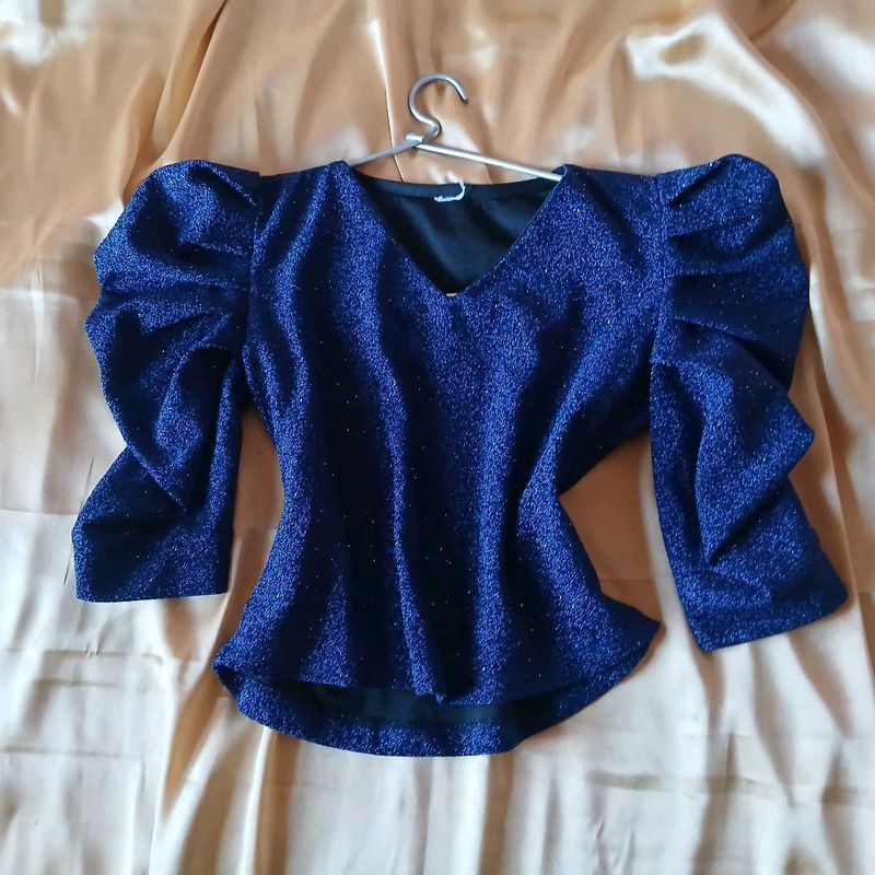 Sparkly Puff Sleeve Top