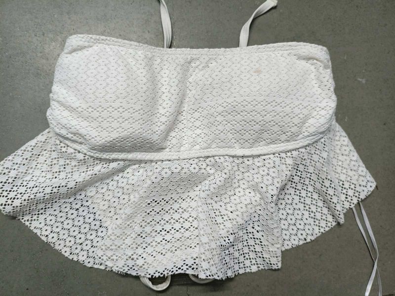 White Lace Bikini Top