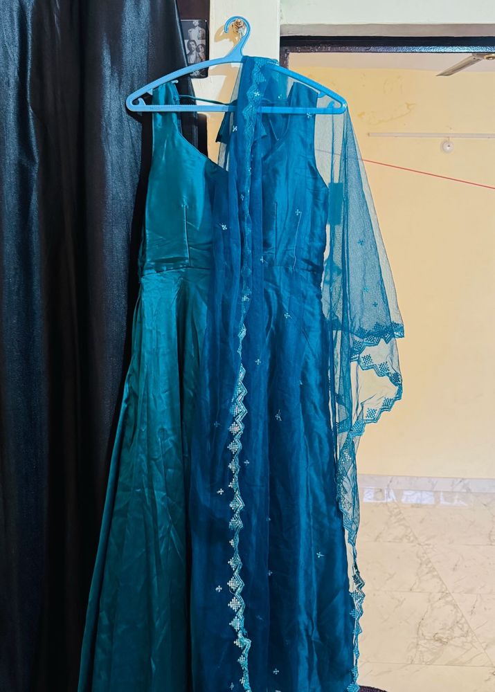 Elegant Teal Kurta Set with Dupatta