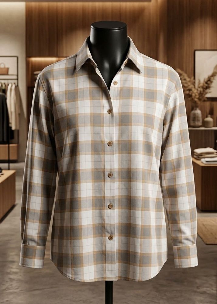 women’s Uniqlo classic Plaid Button-Up Shirt