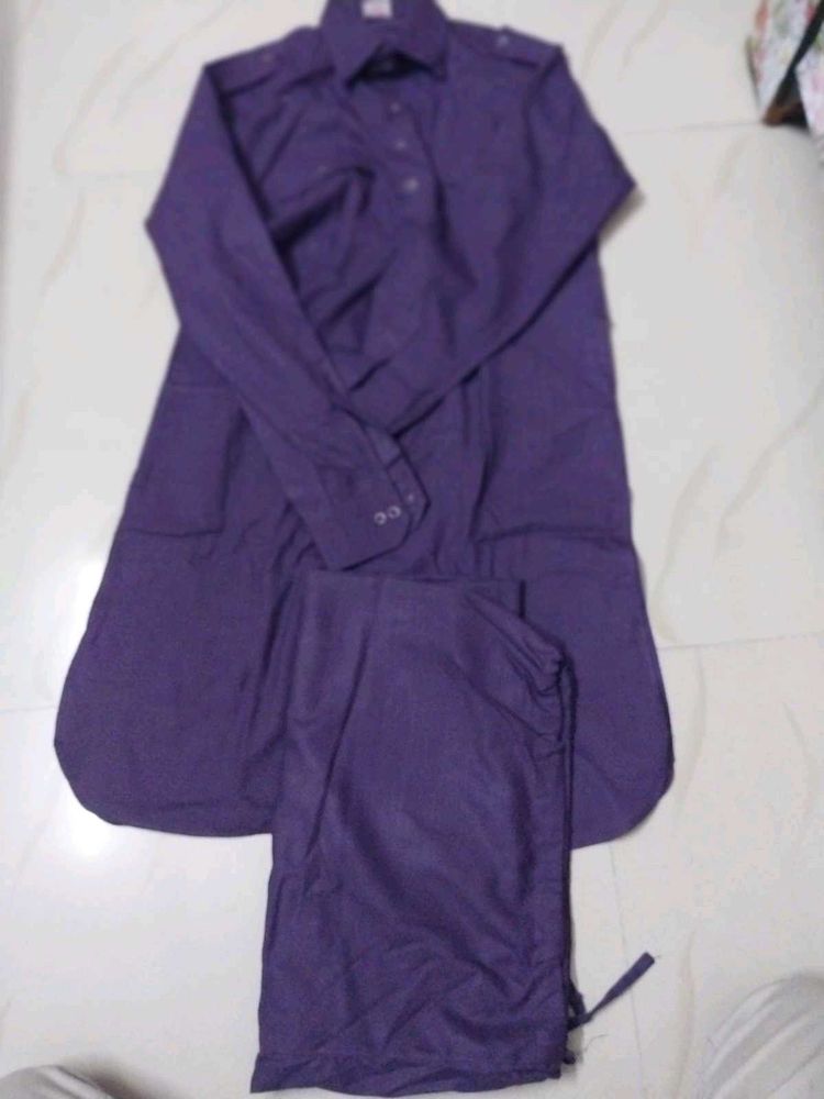 Men's Purple Kurta Set