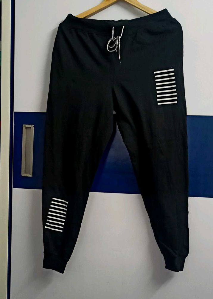 Stylish Black Joggers with Striped Detail