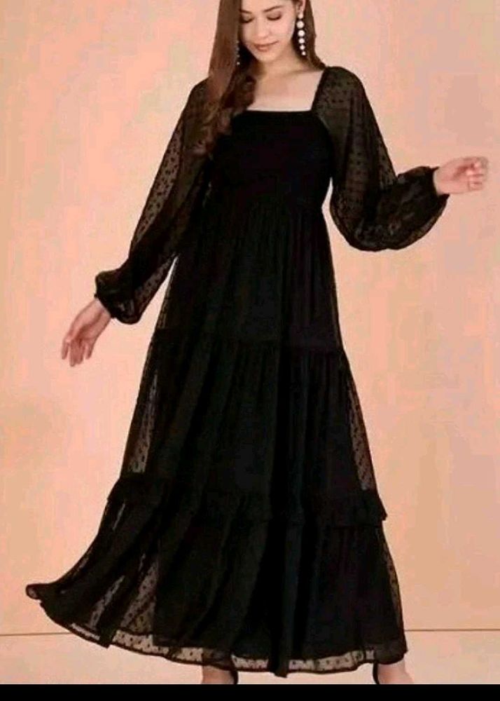 🖤 BLACK Chiffon Dress