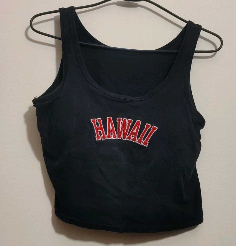 Black⚫ Crop Tank Top For 32 Bust