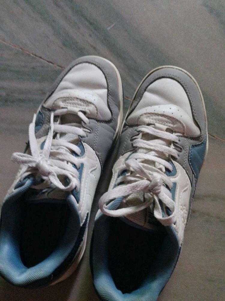 Classic White &amp; Grey Sneakers