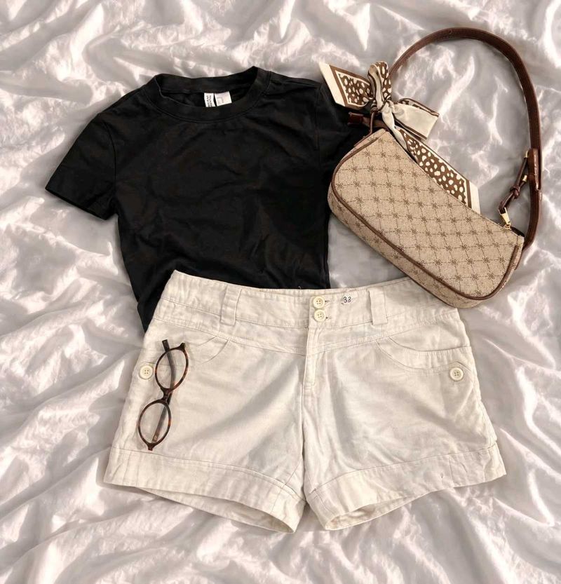 Casual White cargo Shorts