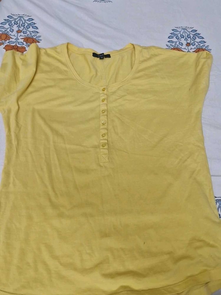 Comfortable Yellow Henley Top