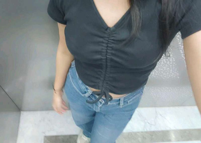Ruched V-Neck Crop Top