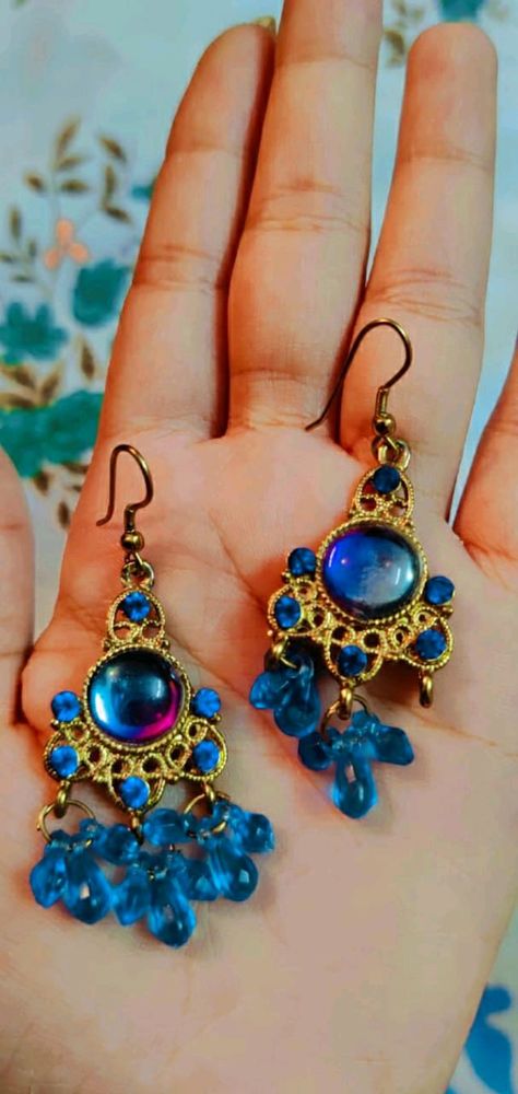 blue earrings