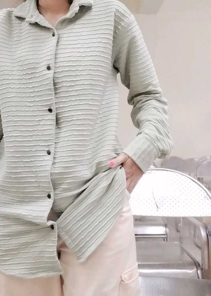 Sage Green Textured Shirt