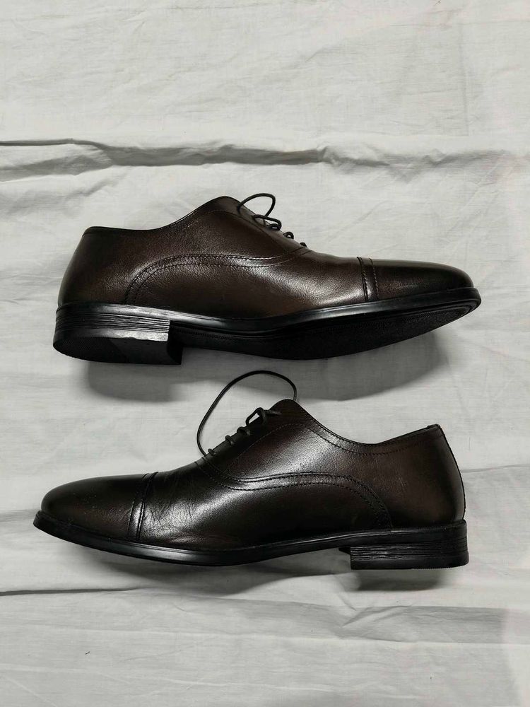 Classic Brown Leather Oxford Dress Shoes