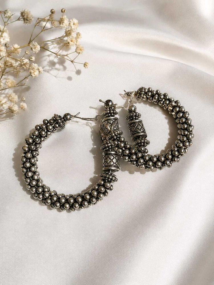 Exquisite Beaded Hoop Earrings