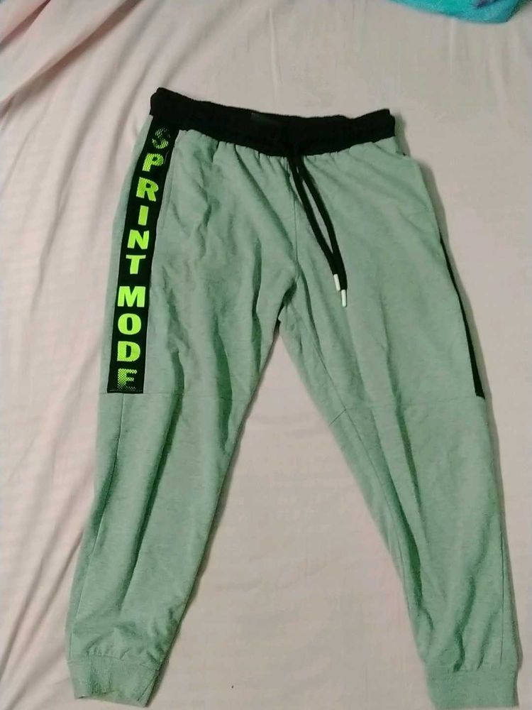 Light Green Joggers with "Sprint Mode" Graphic