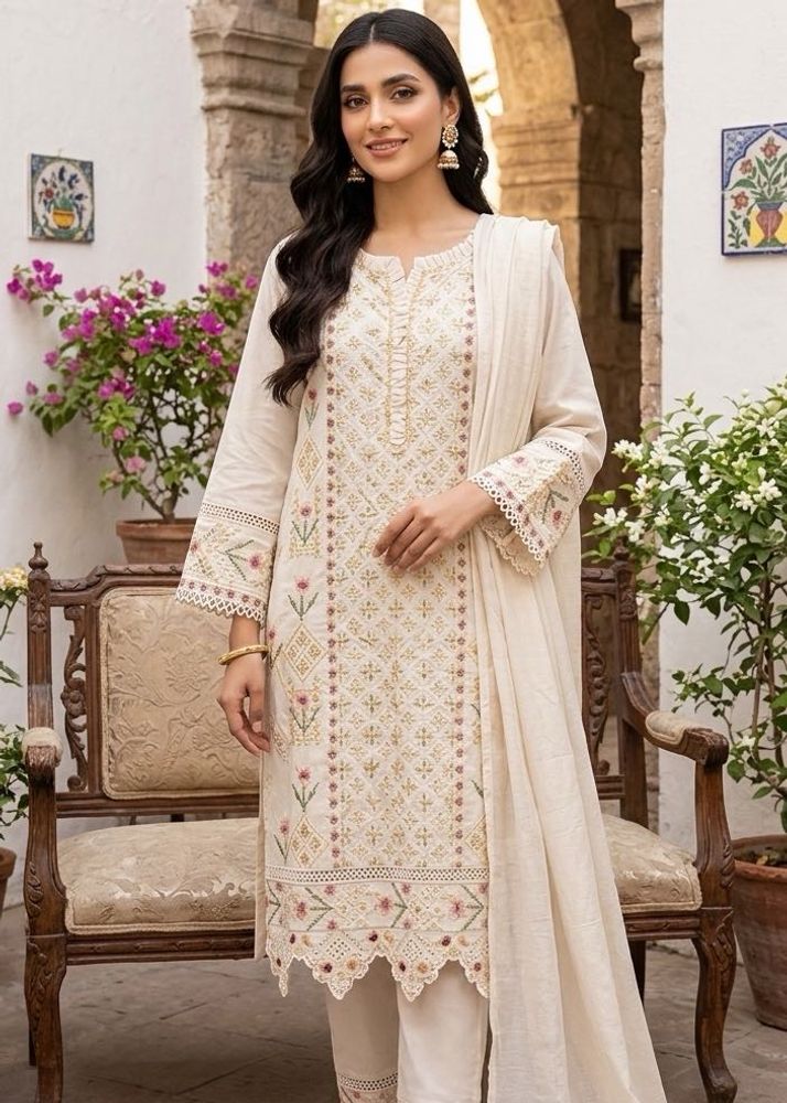 Elegant Embroidered Kurta Set with Dupatta