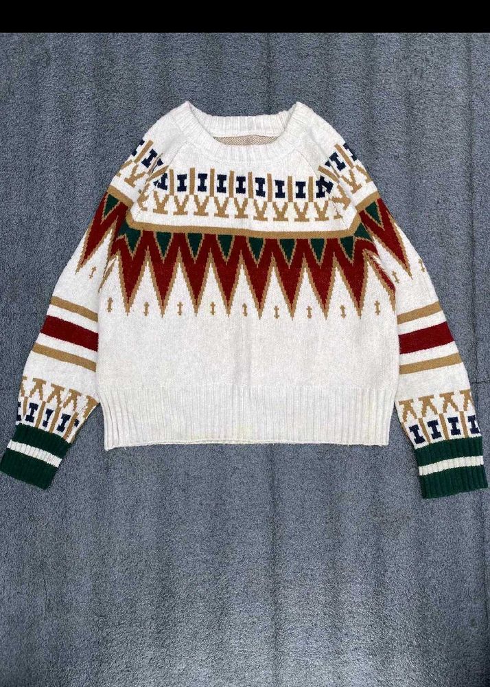 Patterned Knit Pullover