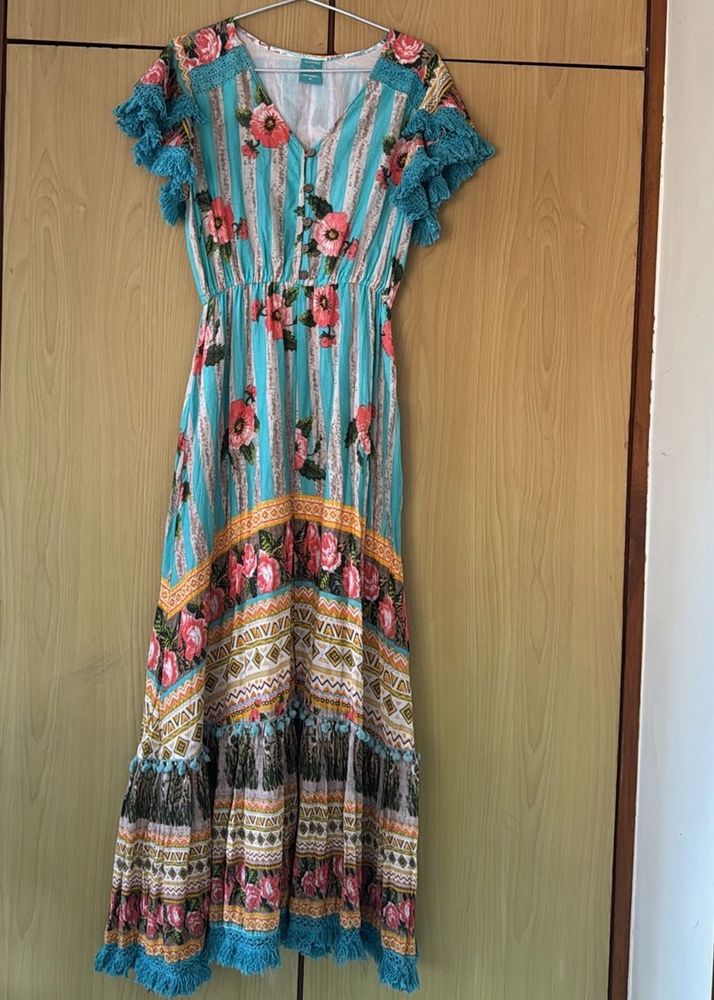 Boho Floral Print Maxi Dress