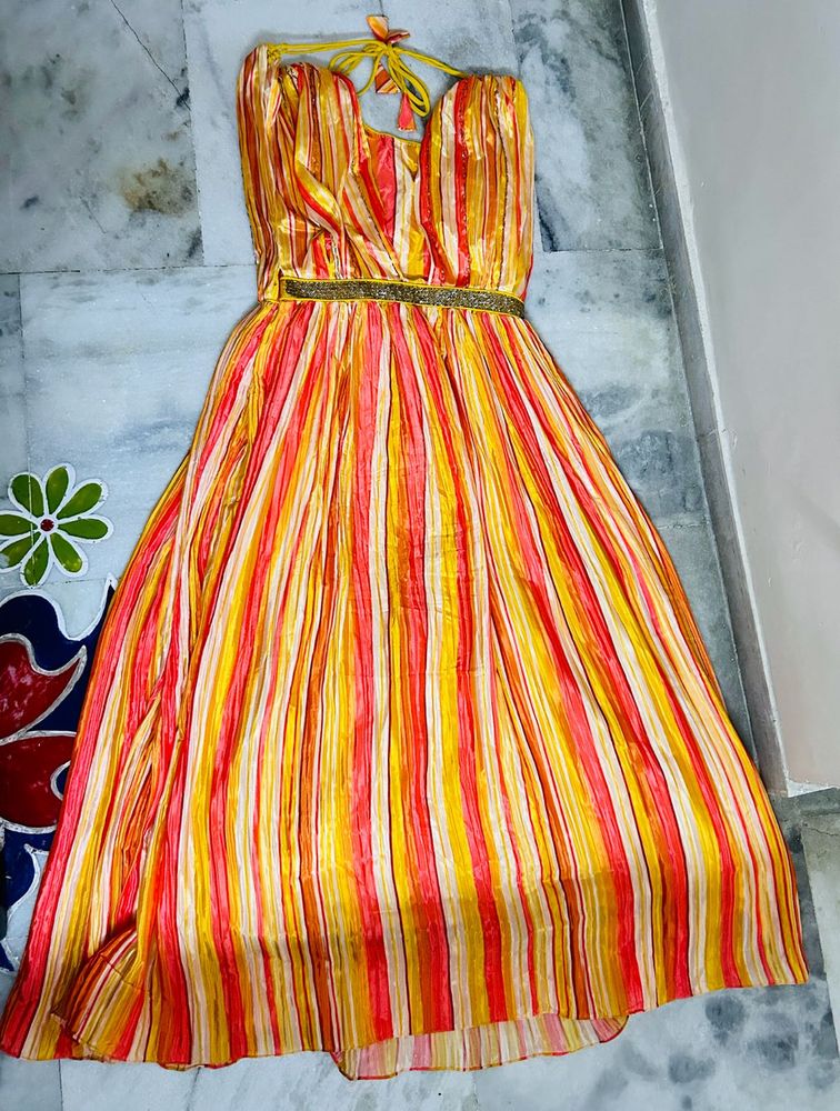 Vibrant Striped Maxi Dress