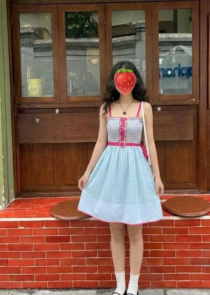 Cotton Candy Gingham Coquette Dress🍅