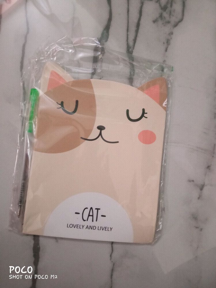 cute cat diary with little pen