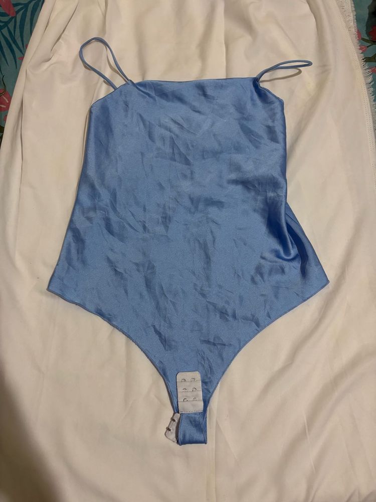 Silky Blue Cami Bodysuit