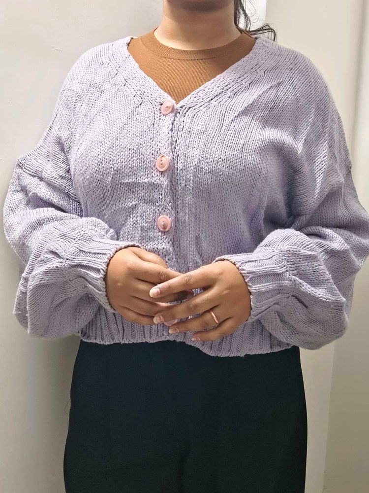 Lilac Knit Cardigan