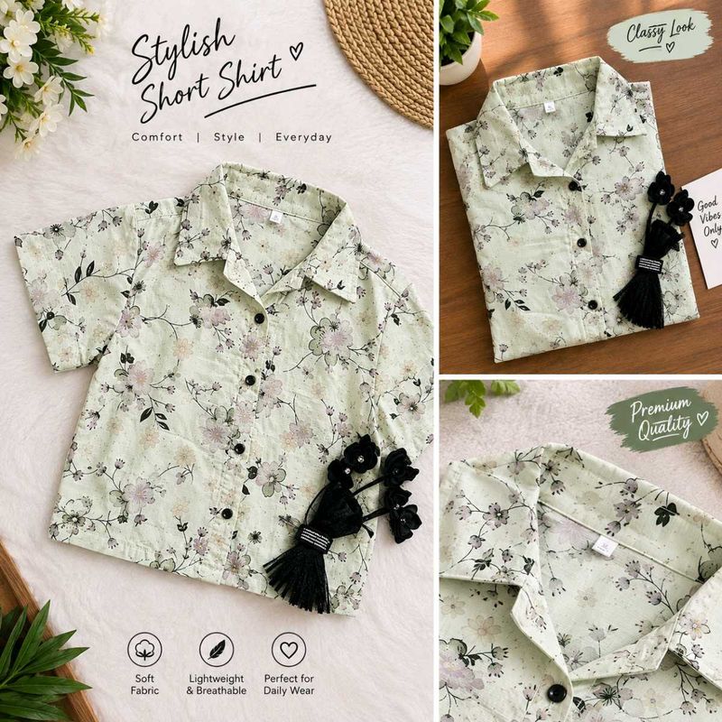 Stylish Floral Print Short Shirt