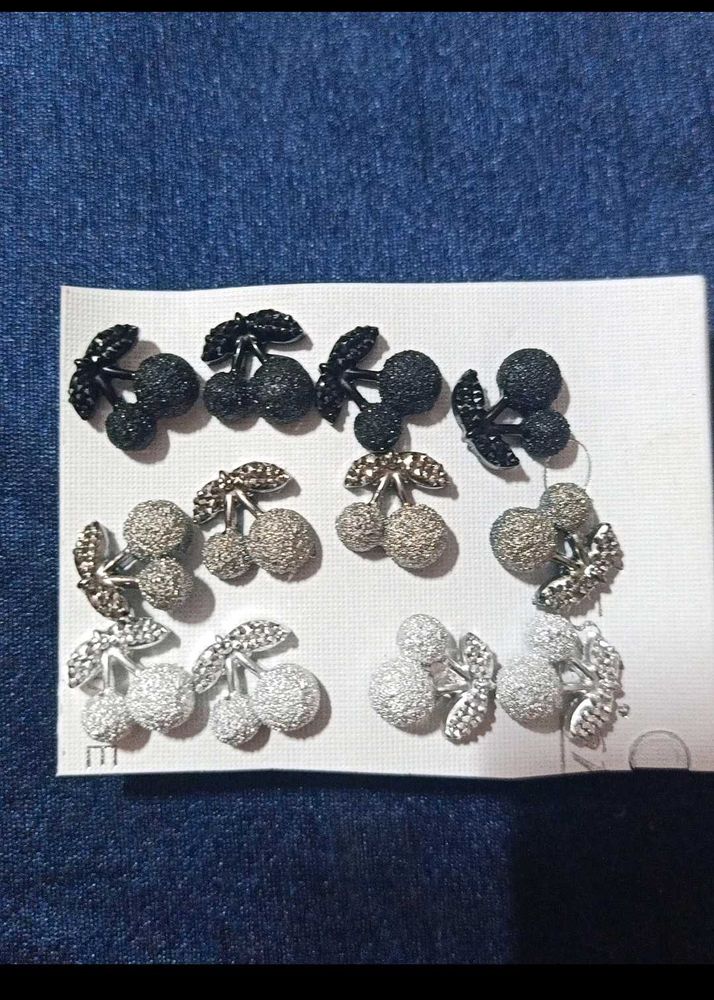 Cherry Stud Earrings Set 6