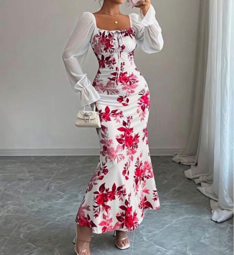 Chic Floral Print Maxi Dress