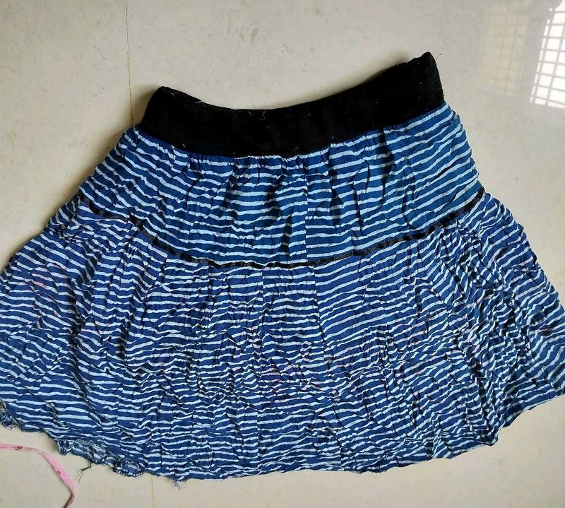 Bohemian Blue Striped Skirt